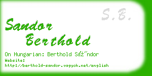 sandor berthold business card